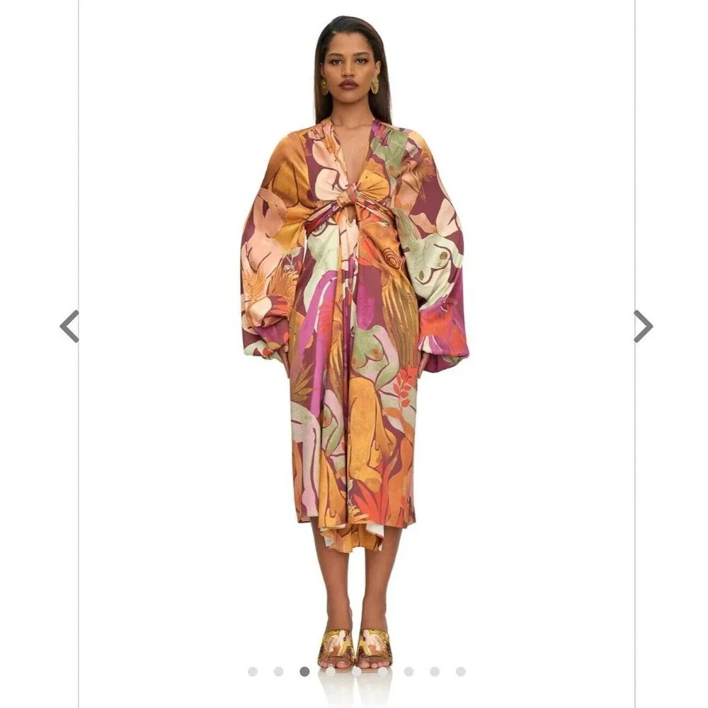 Elegant Multicolor Midi Dress